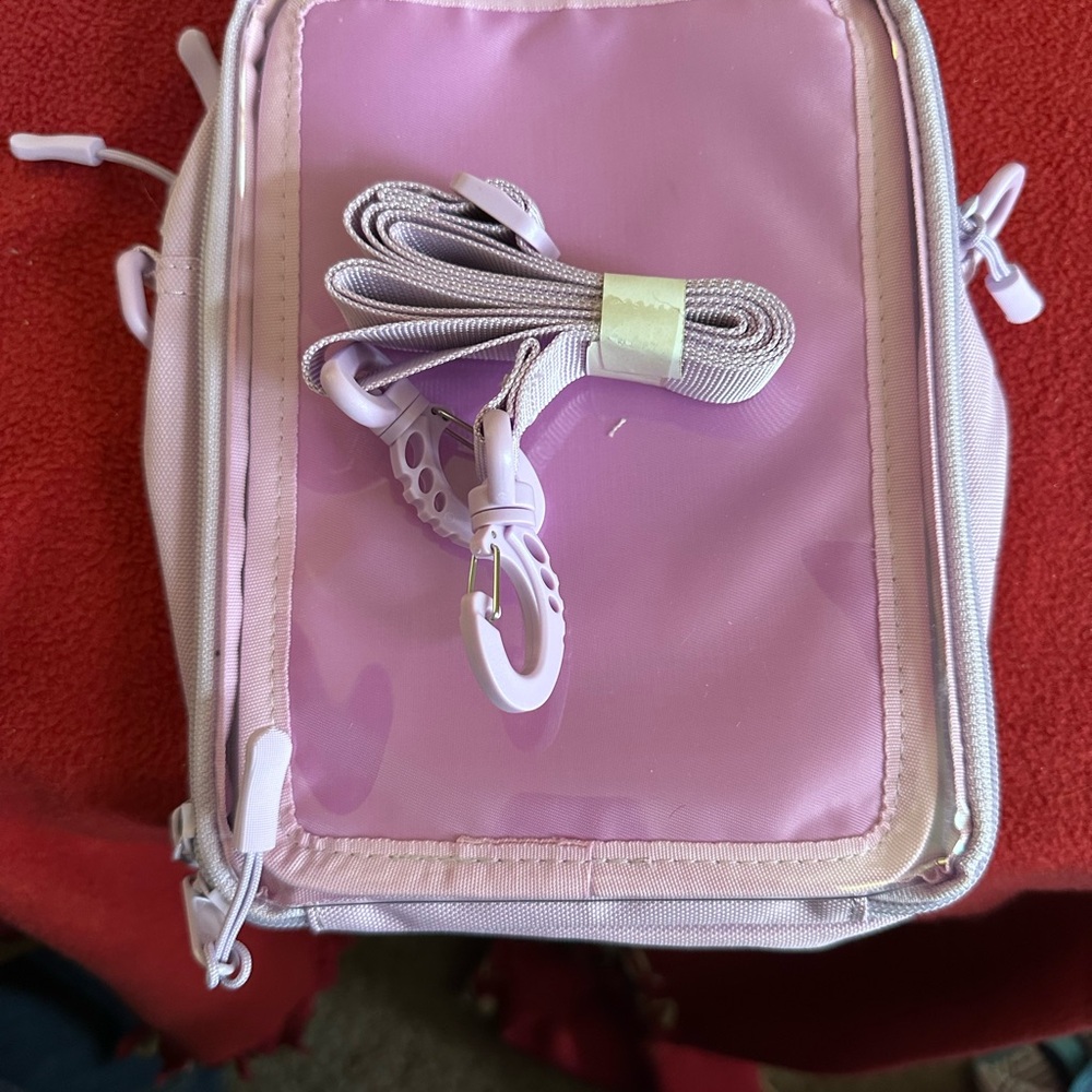 Trading Pin Display Panel - Purple Crossbody Bag with Strap
